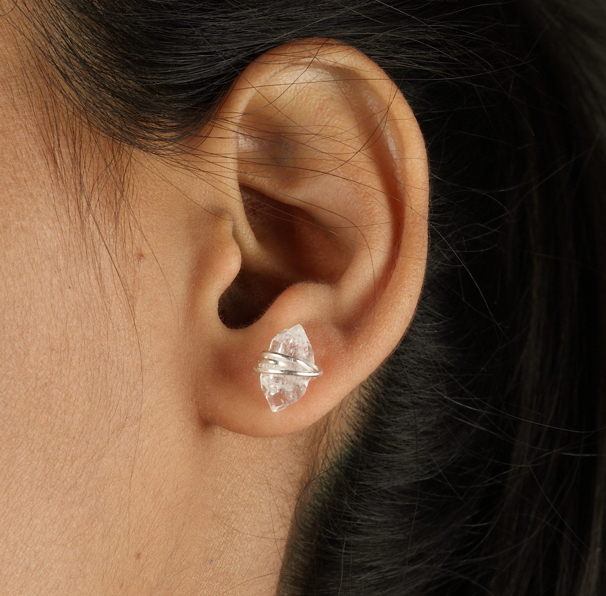 925 Sterling Silver Herkimer Diamond Stud Earrings