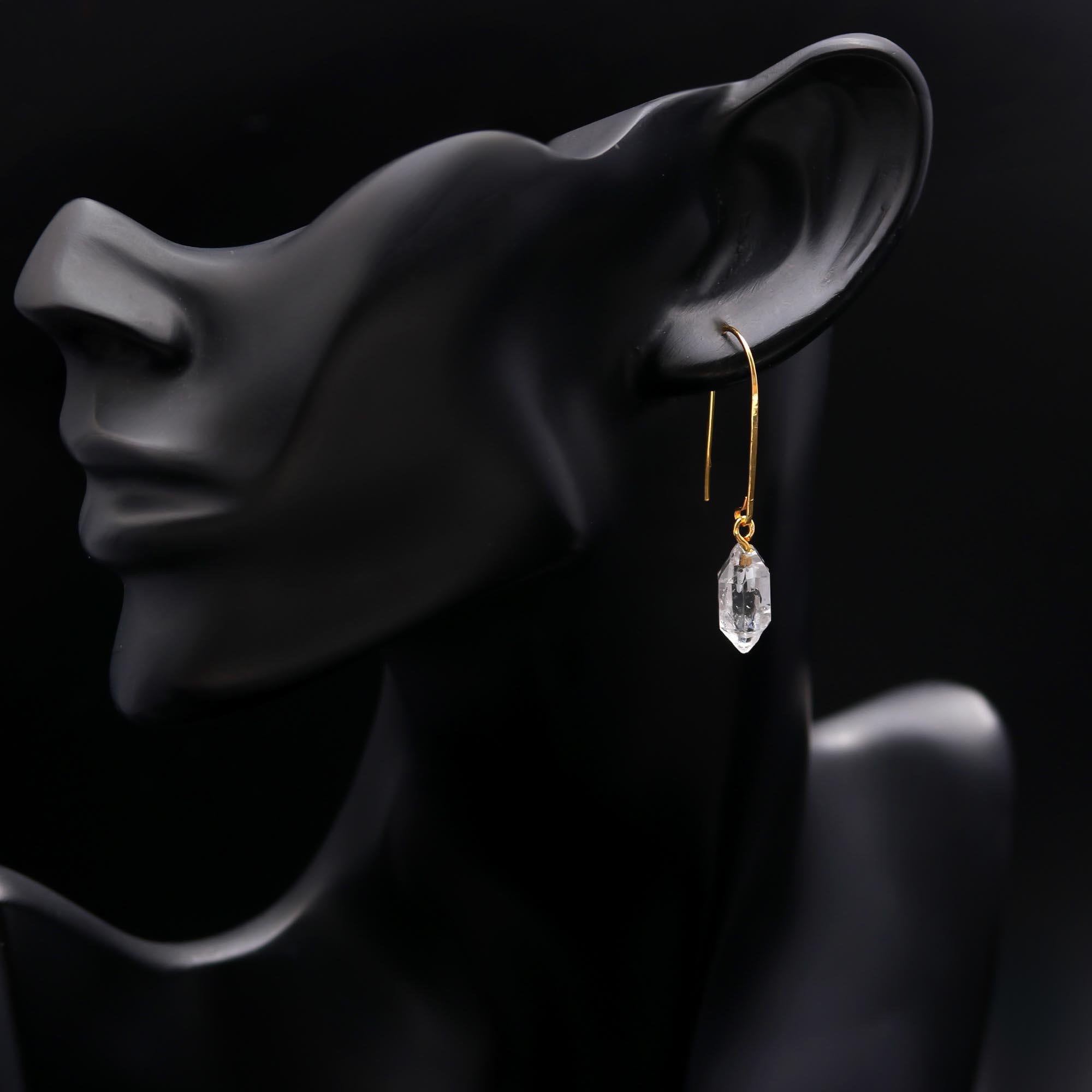 Raw Herkimer Diamond Crystal Earrings