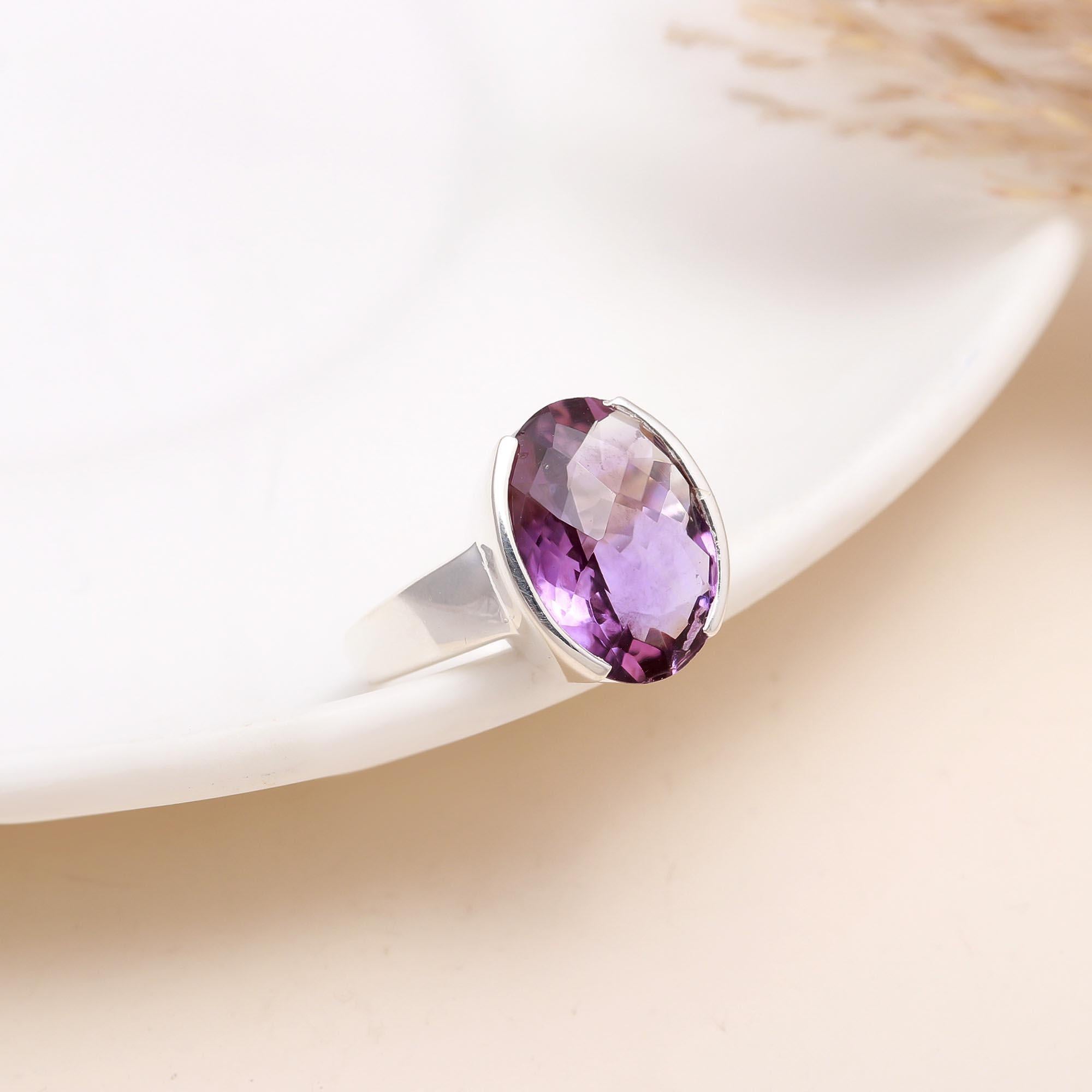 The Contemporary Oval: Chunky Amethyst Ring