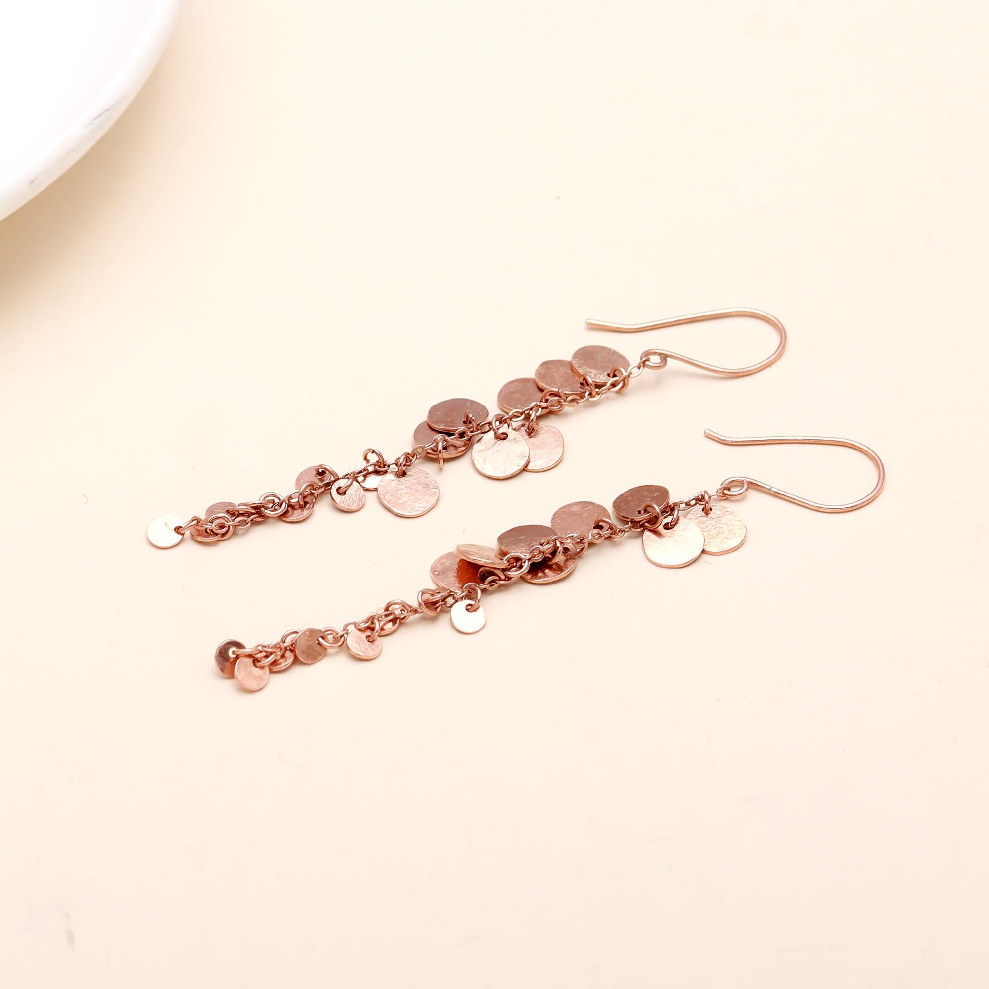 925 Silver Disc Dangle Earrings
