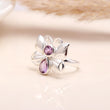 Natural Amethyst 925 Sterling Silver Contemporary Ring