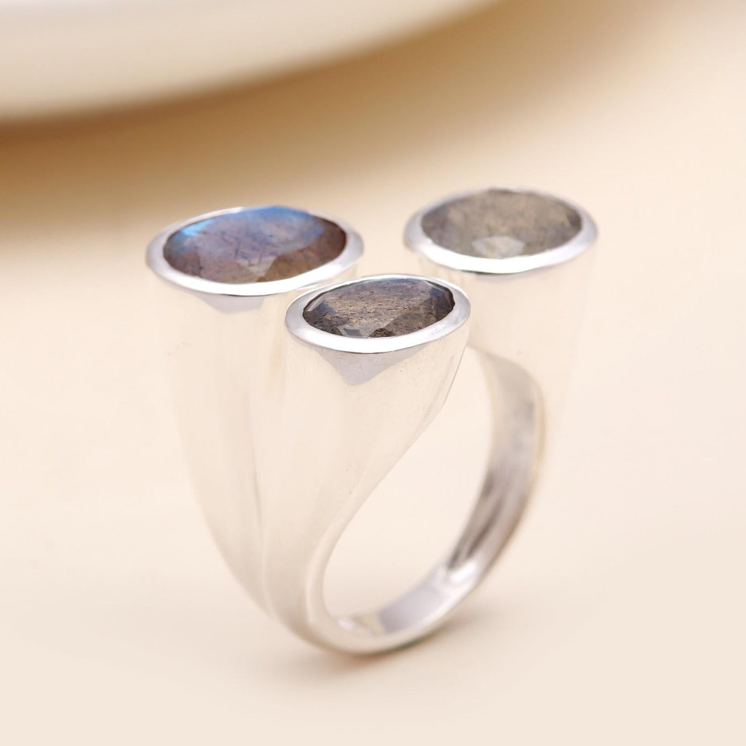 The Mystic Trio: Modern Sculptural Ring