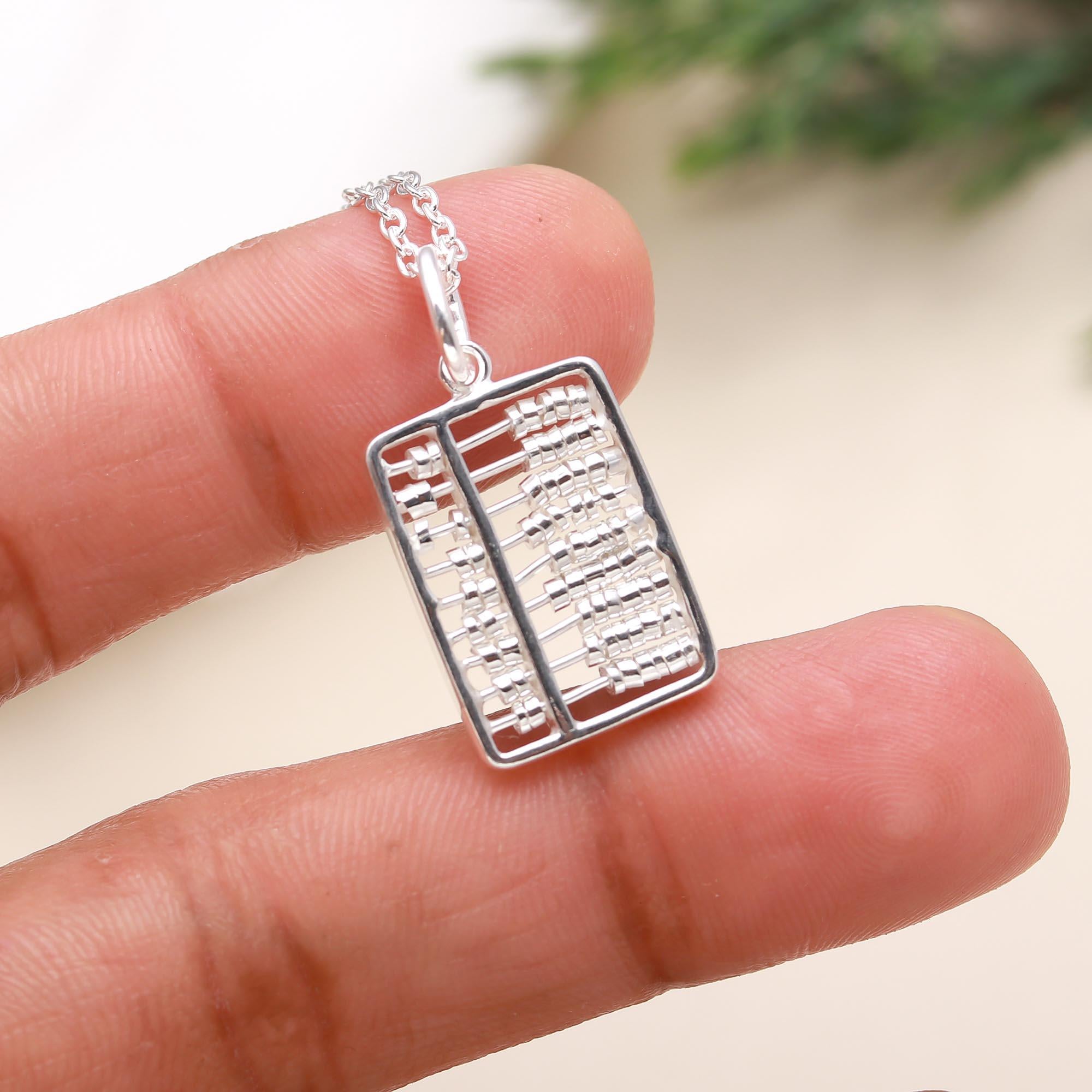 925 Sterling Silver Abacus Necklace