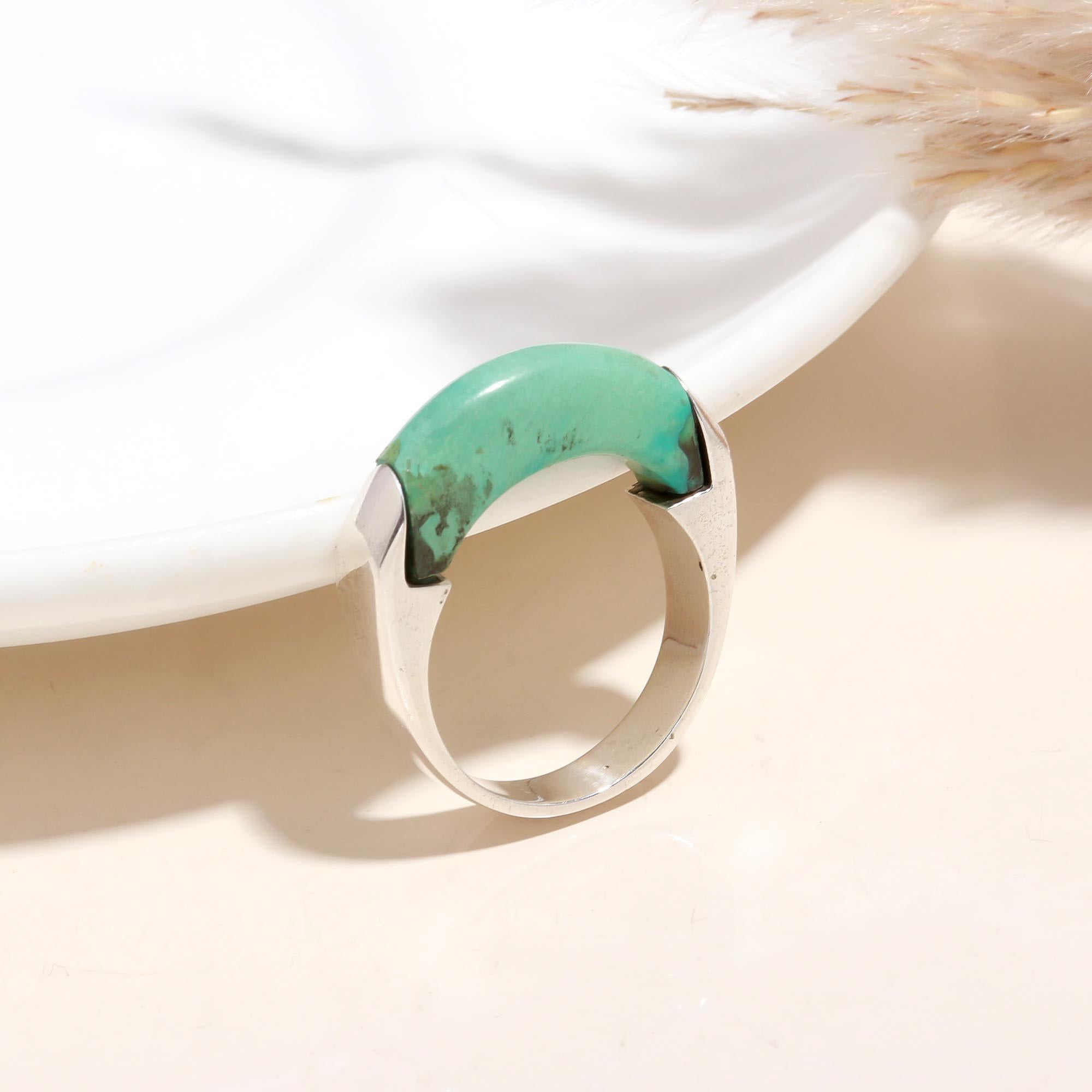 The Turquoise Horizon : Modern Minimalist Geometric Ring