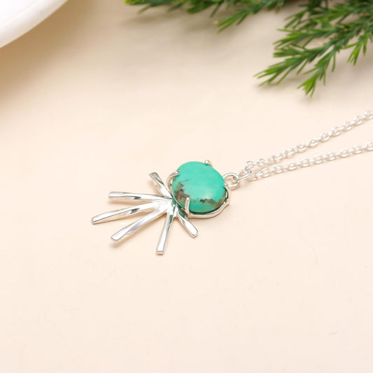 925 Sterling Silver Natural Turquoise Necklace