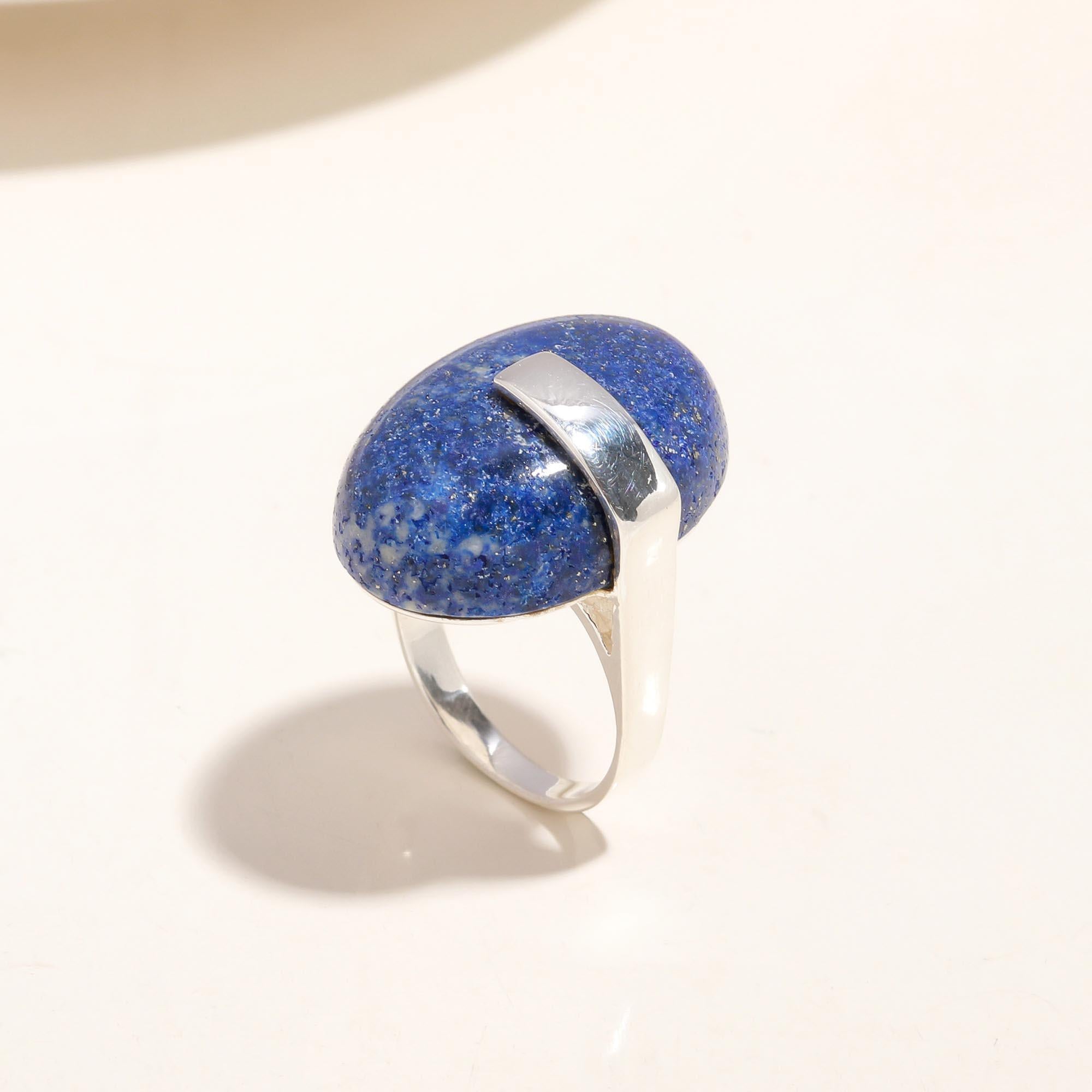 The Azure Bridge: Modern Tension Bar Ring