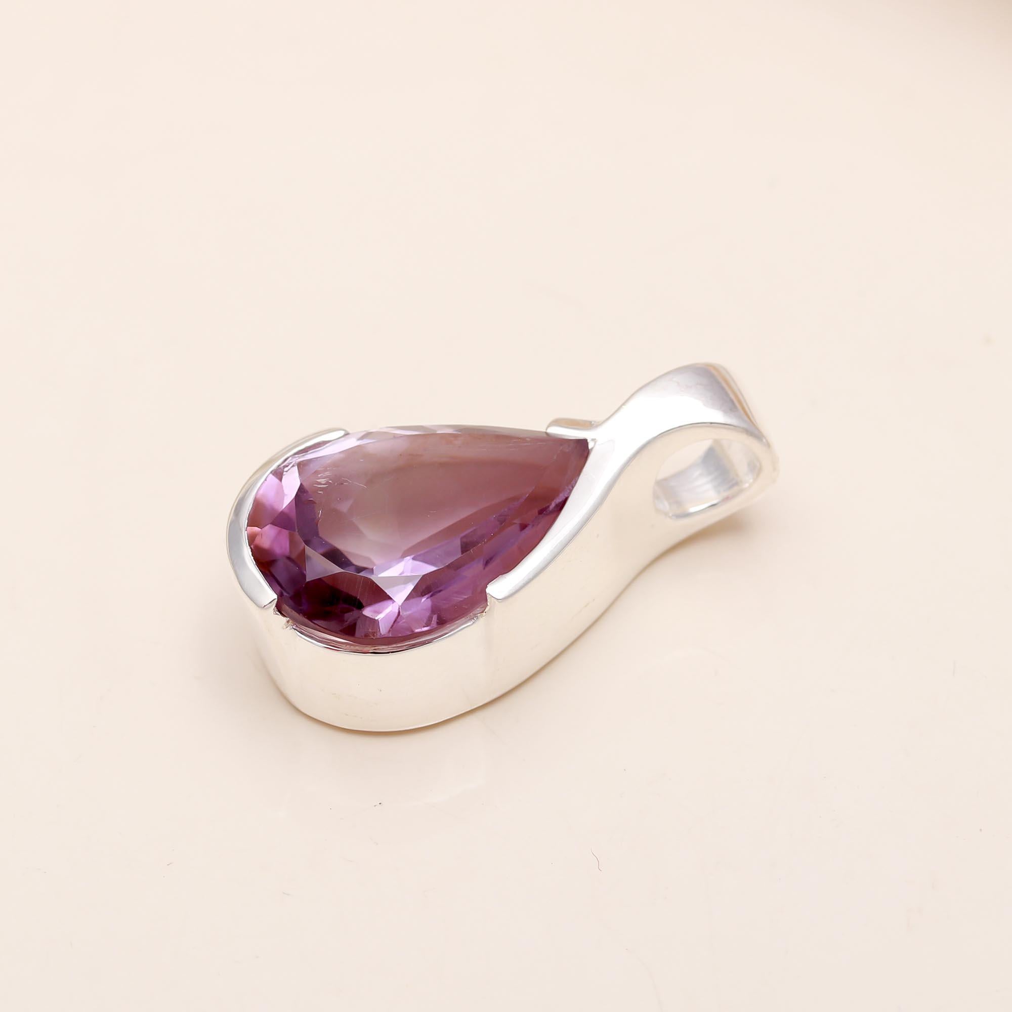 The Violet Realm: Amethyst Oval Textured Bezel Charm