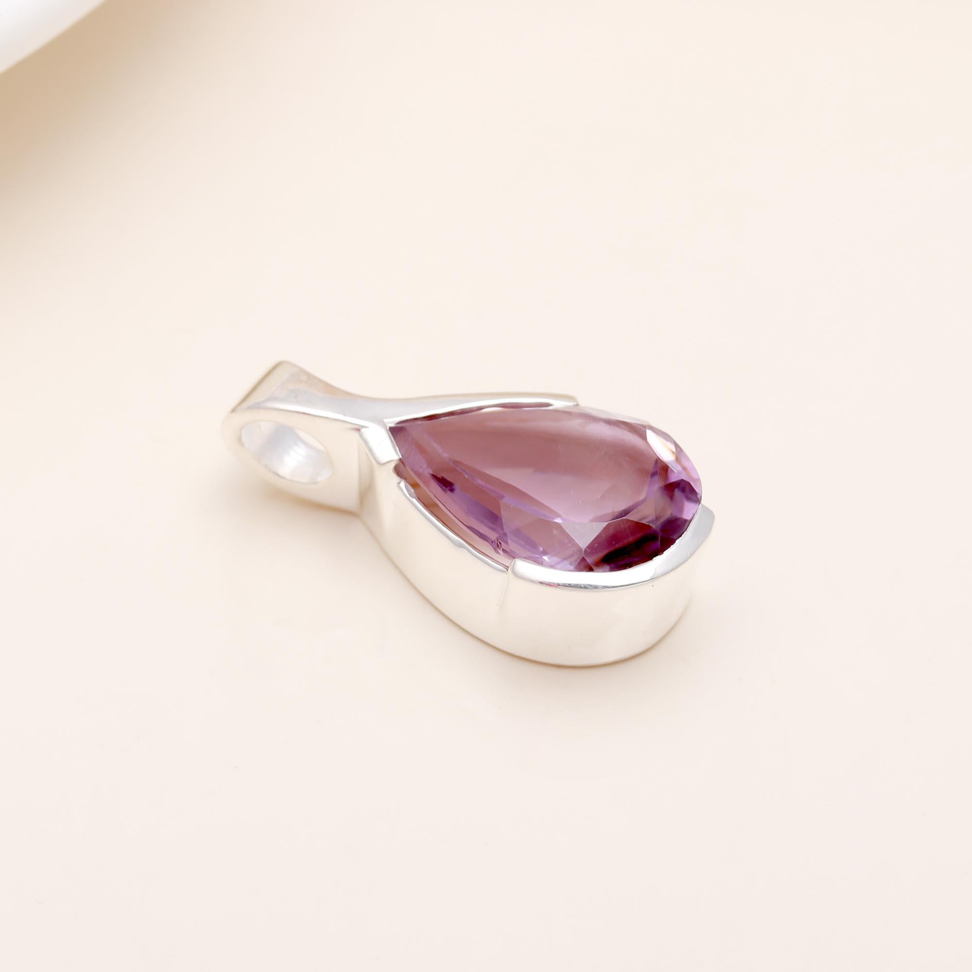 The Violet Realm: Amethyst Oval Textured Bezel Charm
