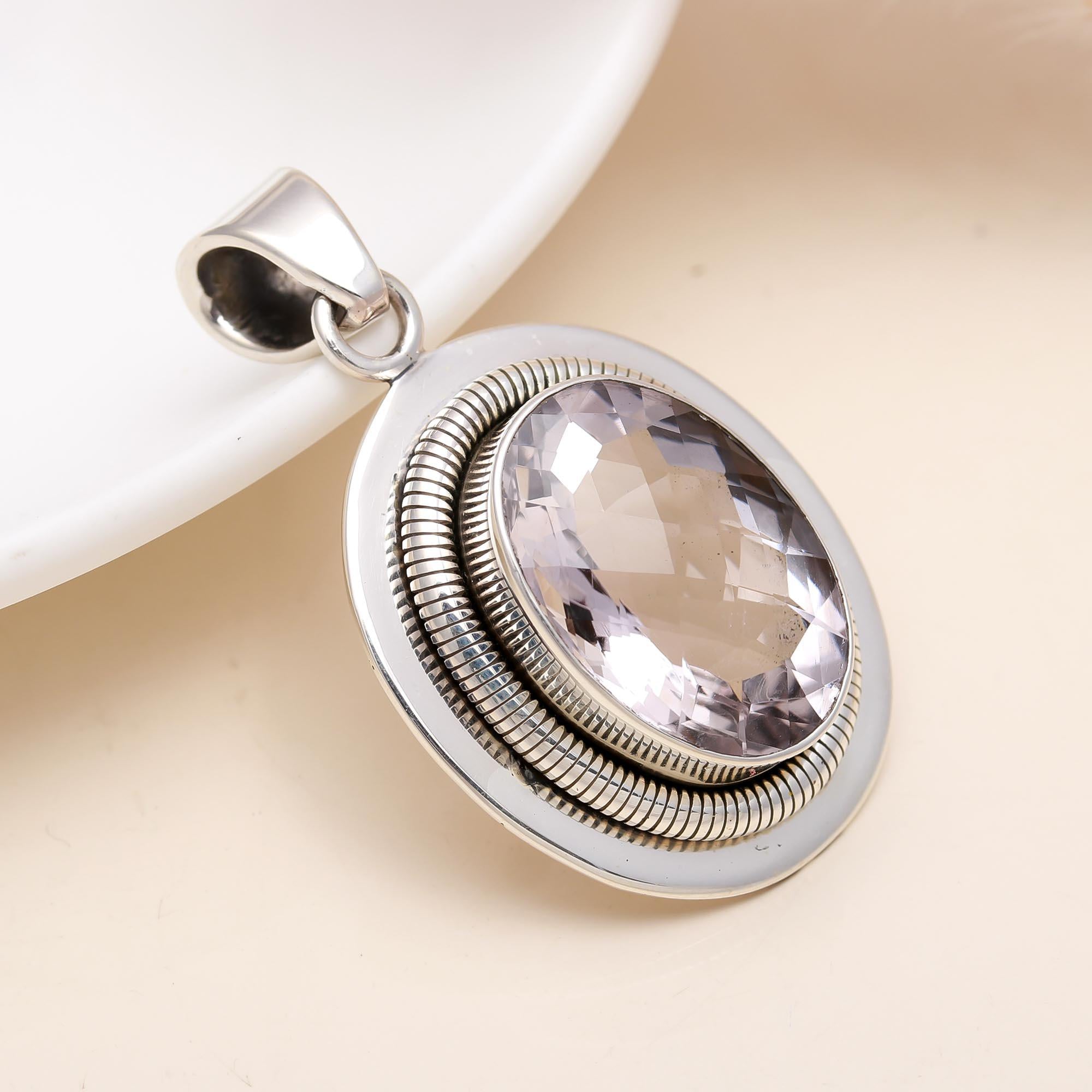 The Rose Coil: Pink Amethyst Wire-Wrapped Pendant