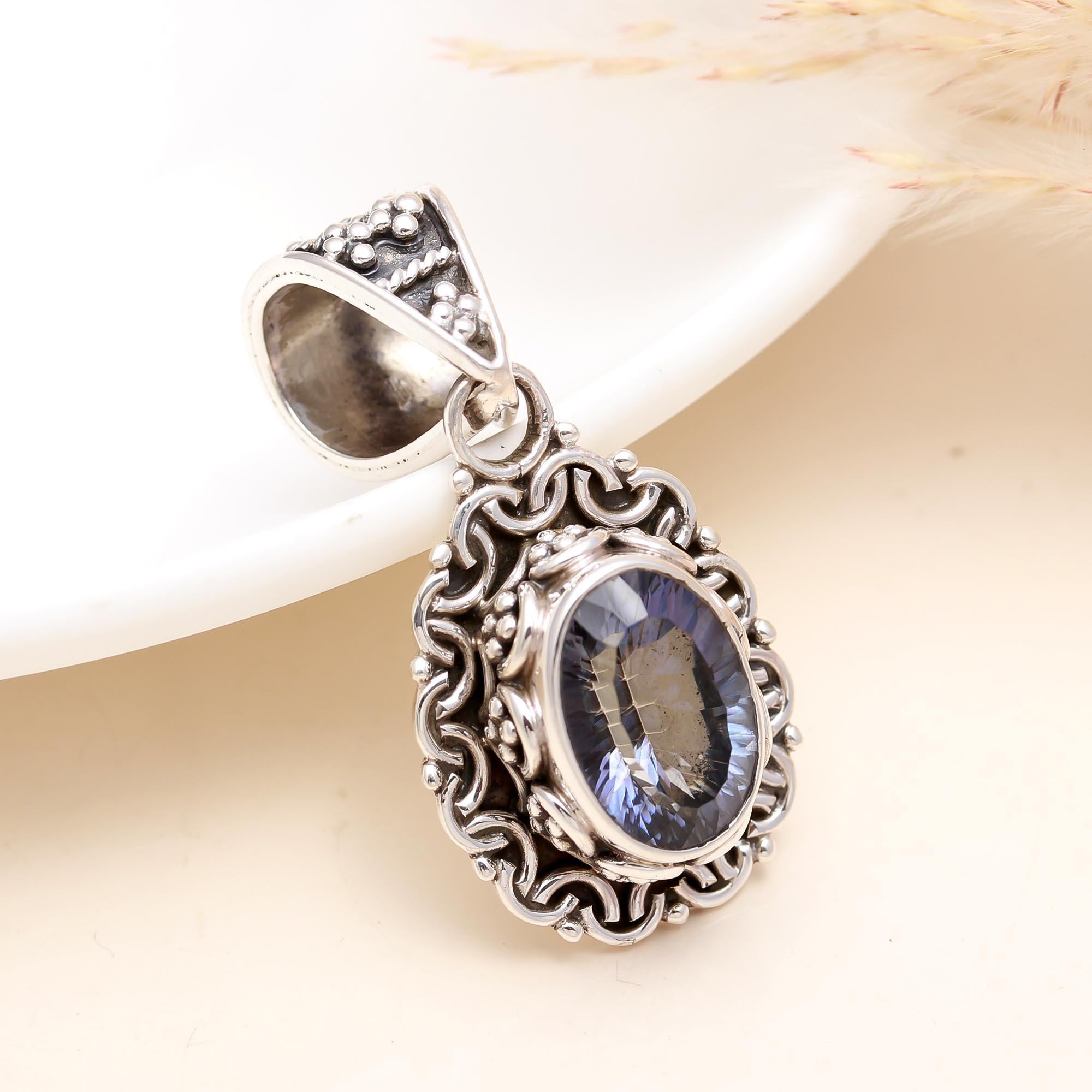 The Midnight Bali: Iolite Filigree Ornate Pendant