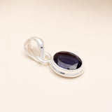 Amethyst Oval Slide Pendant in 925 Sterling Silver