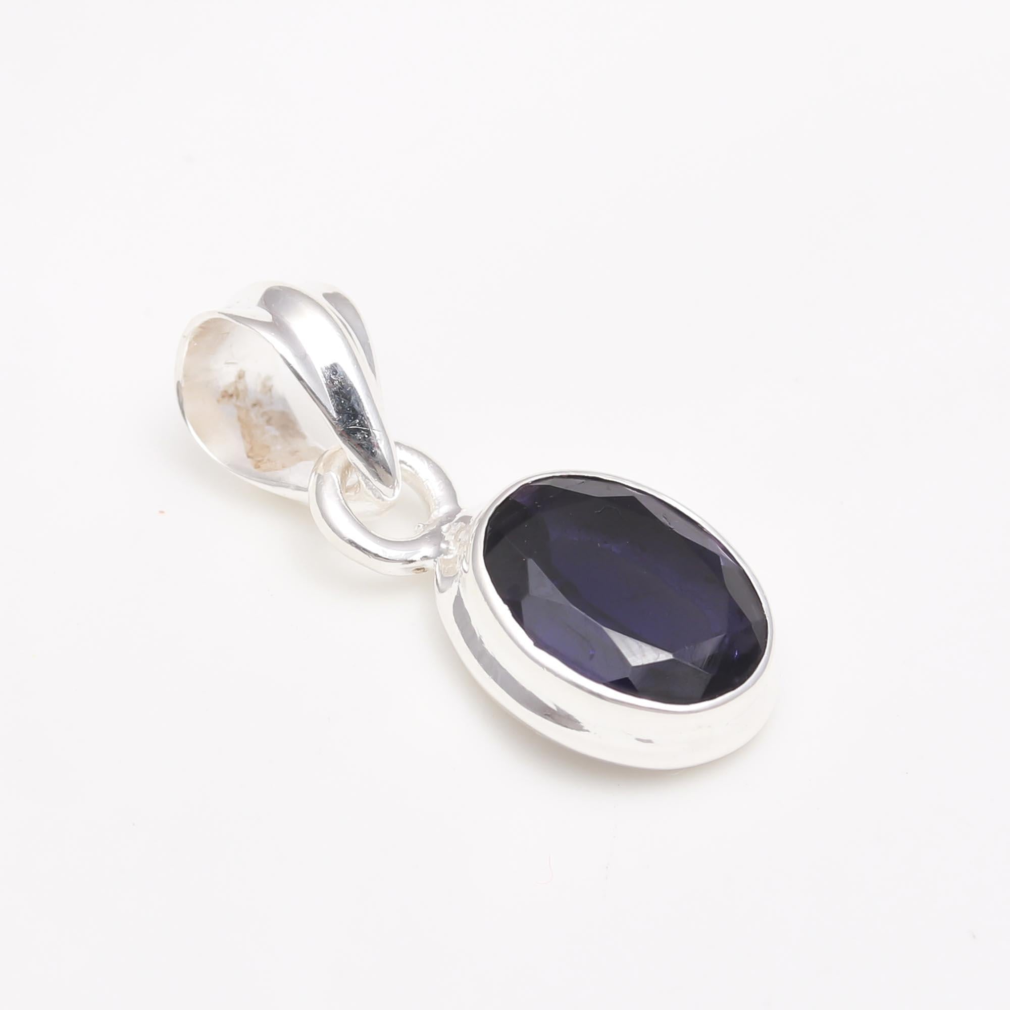 Amethyst Oval Slide Pendant in 925 Sterling Silver