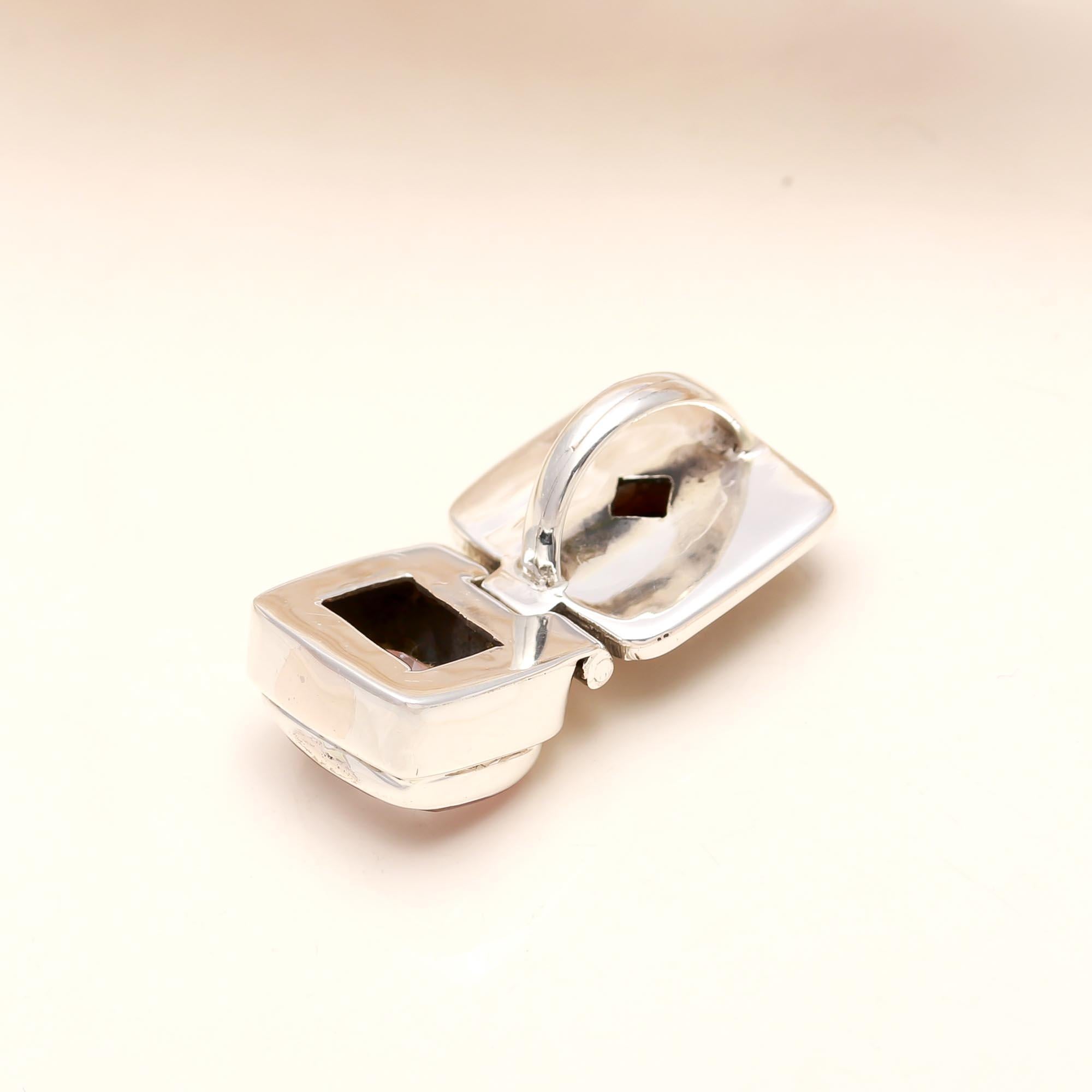 Designer Sqaure Box Pendant With Amethyst & Garnet Gemstone