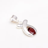 925 Sterling Silver Red Garnet Pendant