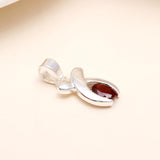 925 Sterling Silver Red Garnet Pendant