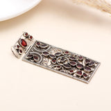 925 Sterling Silver Vintage Red Gemstone Pendant