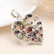 Natural Multi Stone Pendant in 925 Sterling Silver