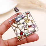 925 Sterling Silver Designer Multi-Color Gemstone Pendant Necklace