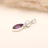 Amethyst & White Freshwater Pearl Pendant