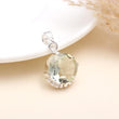 Faceted Rock Crystal Silver Pendant Round Shape