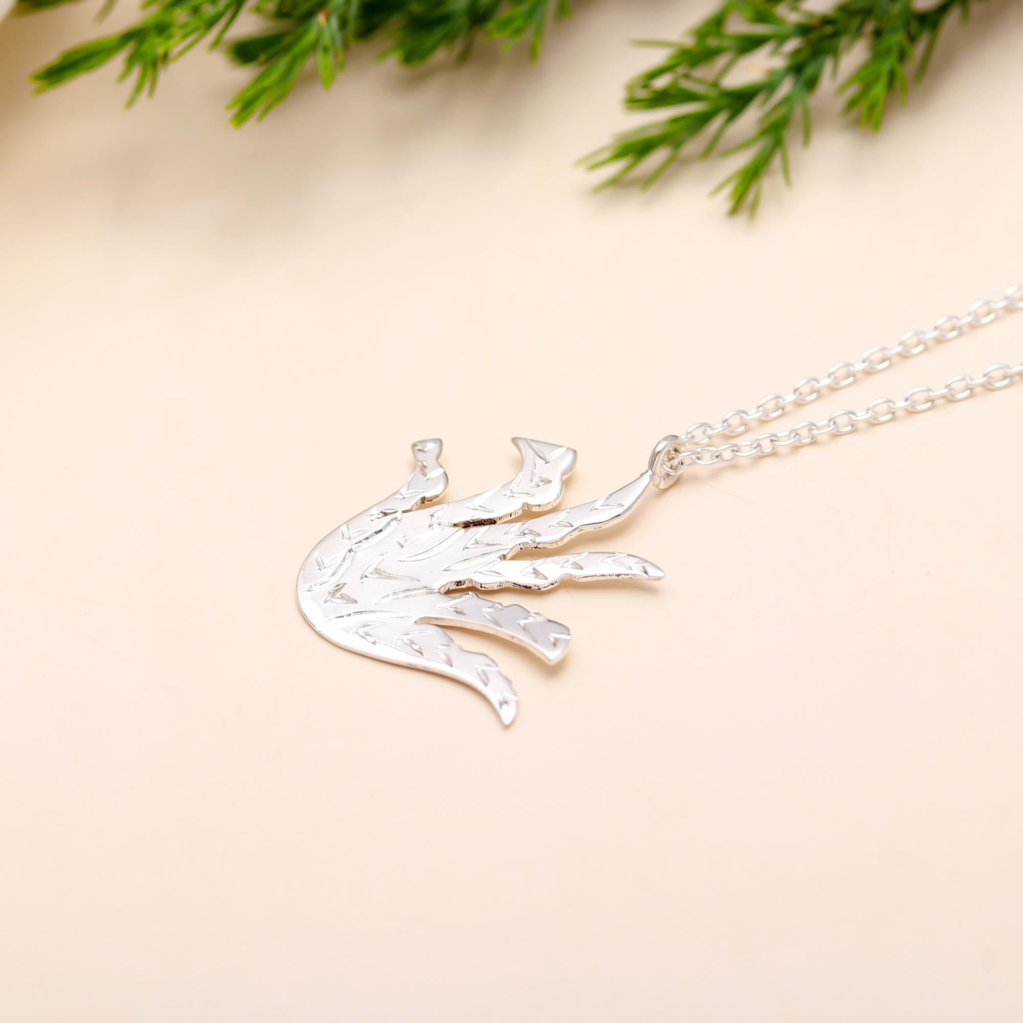 925 Silver Aloe Leaf Pendant Necklace