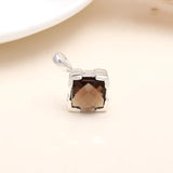 Smoky Quartz Octagon 925 Silver Pendant