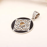 Net Design Citrine Silver Plated Pendant