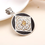 Net Design Citrine Silver Plated Pendant