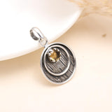 Citrine Gemstone Casting Pendant in 925 Silver