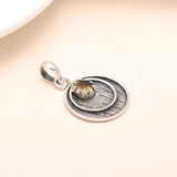 Citrine Gemstone Casting Pendant in 925 Silver