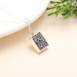 Solid 925 Sterling Silver Titanium Silver Drusy Necklace