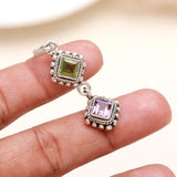 Amethyst Peridot Designer Pendant in 925 Sterling Silver