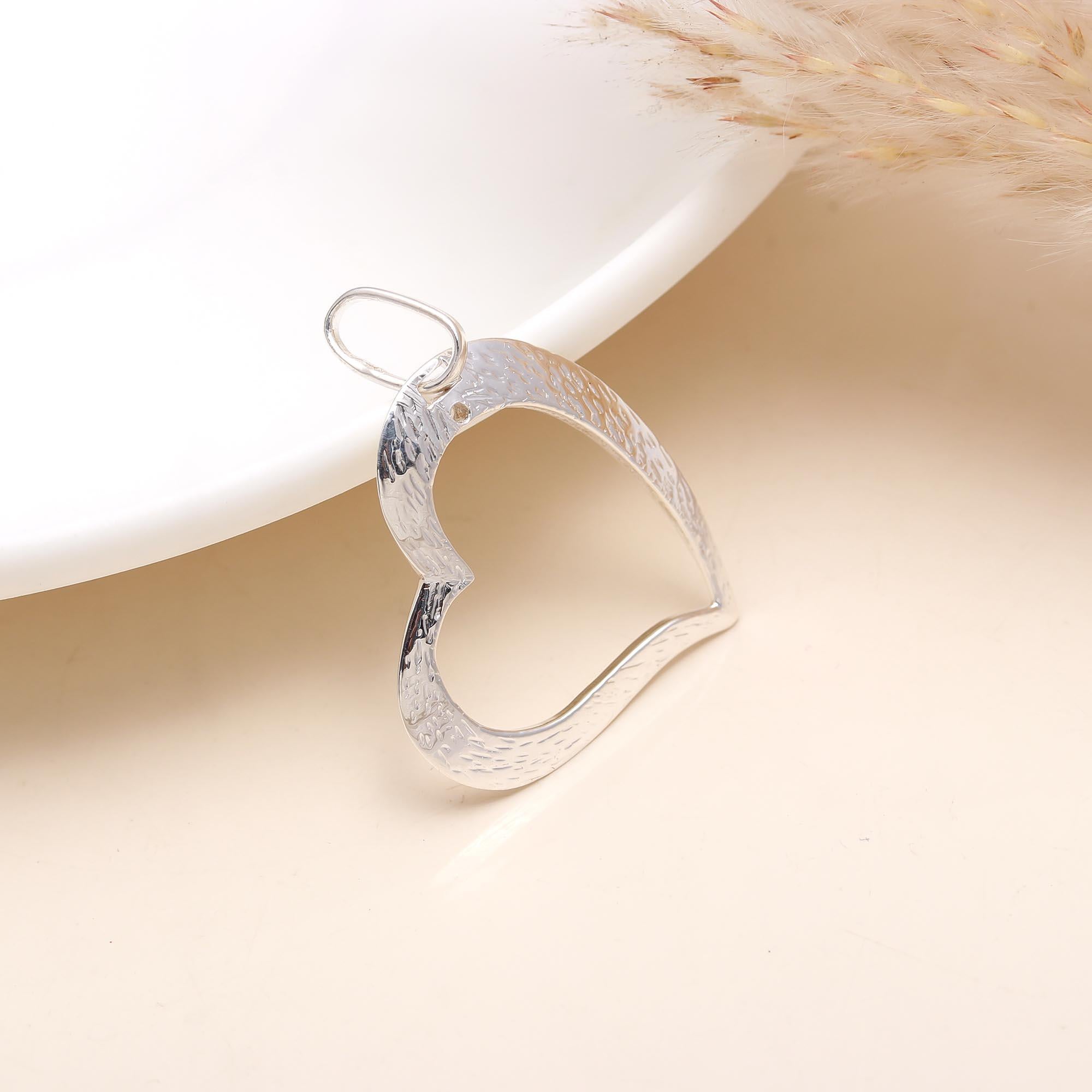 925 Sterling Silver Heart Shape Pendant