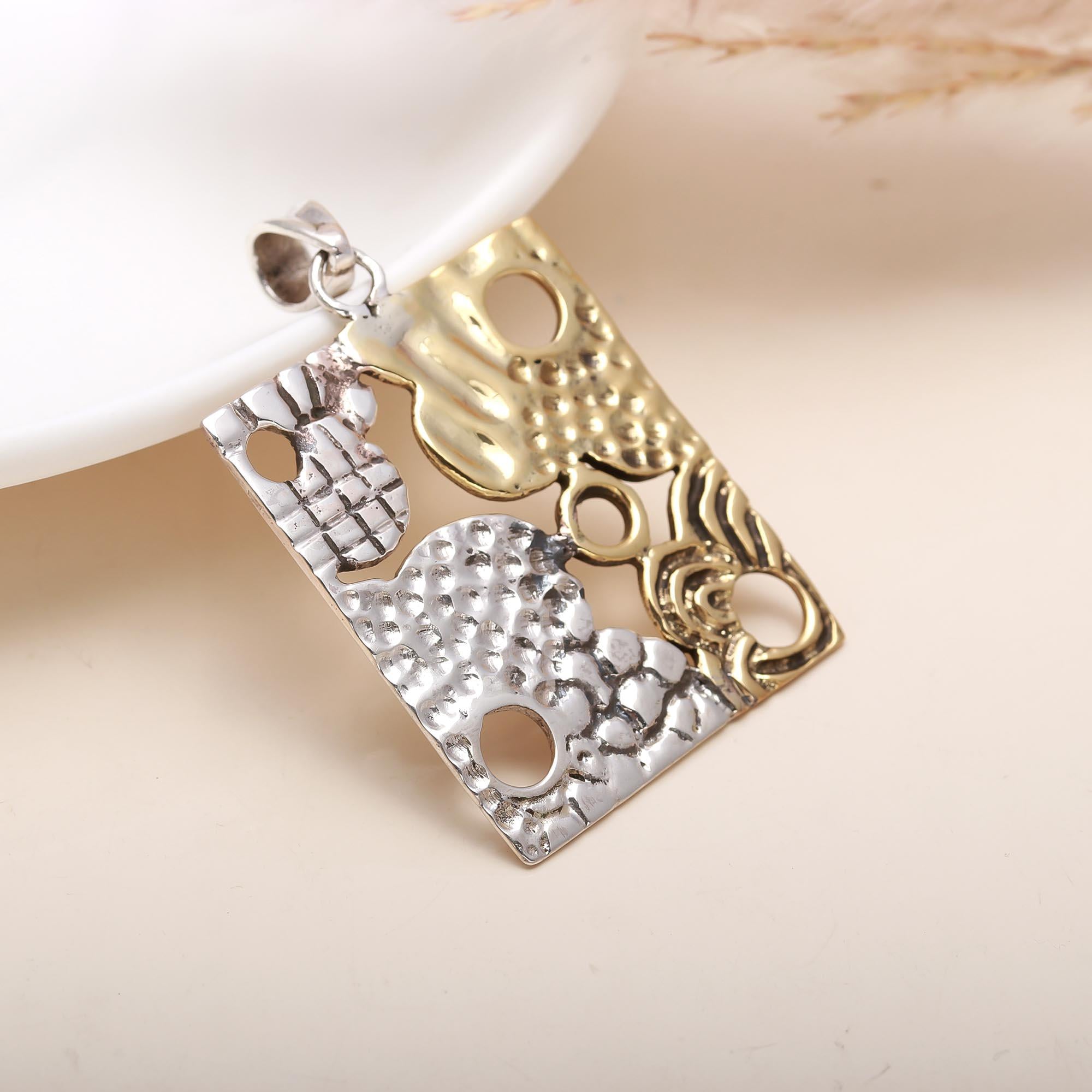 Design Appendix In 925 Sterling Silver And Gold Designer Necklace