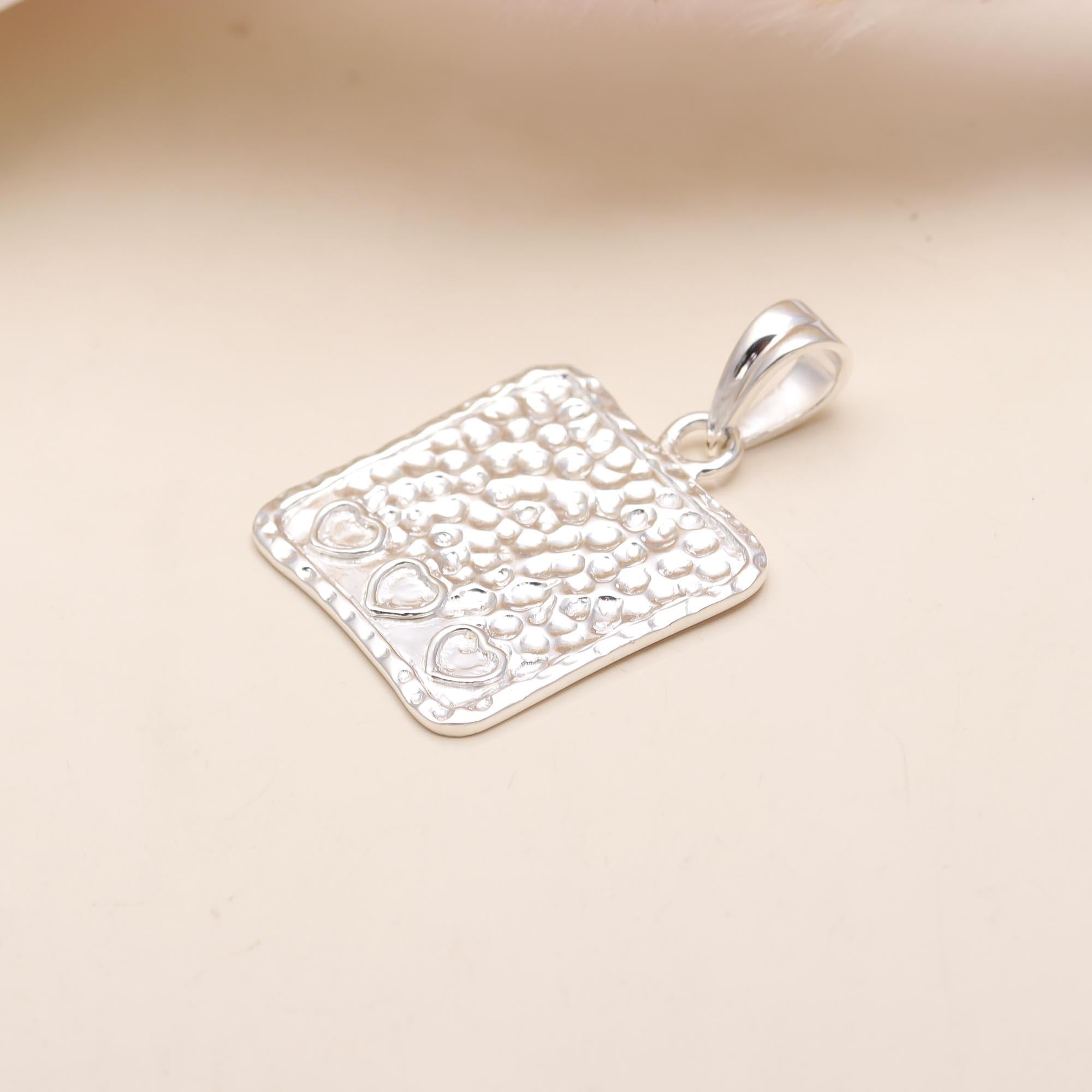 Silver Square Pendant in 925 Sterling Silver
