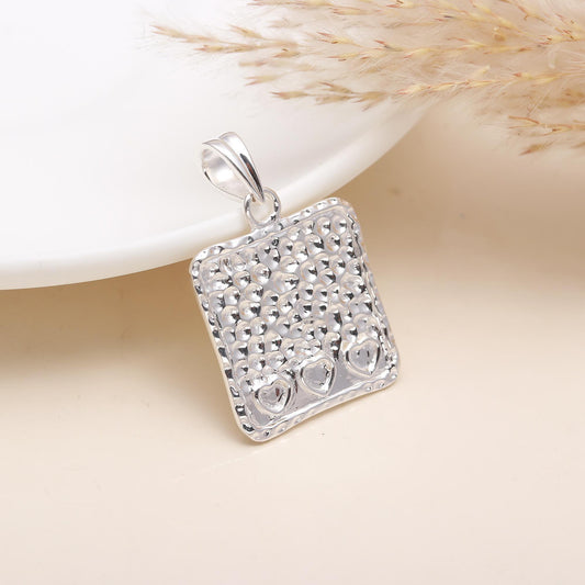 Silver Square Pendant in 925 Sterling Silver