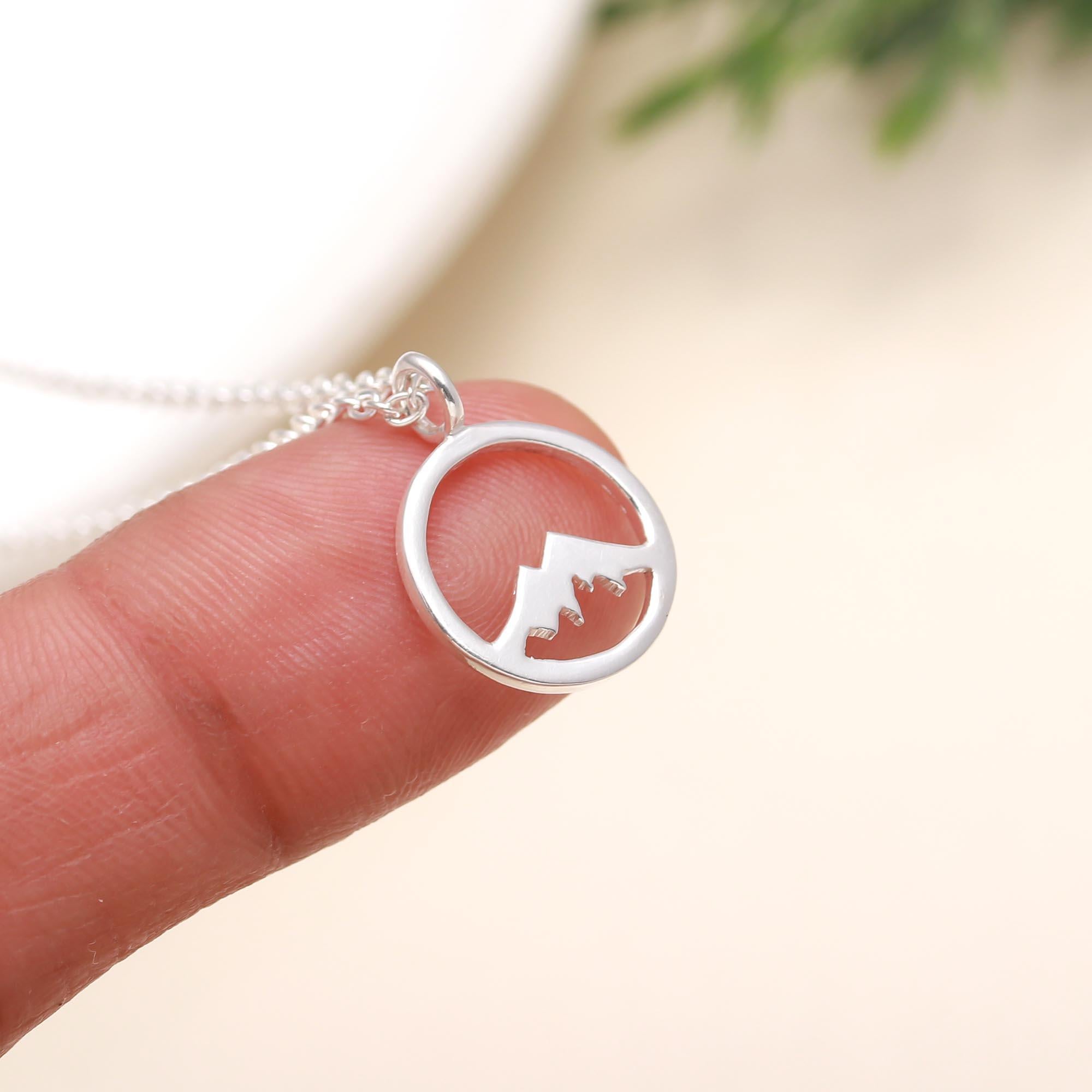 925 Sterling Silver Rocky Ice Cap Mountain Necklace