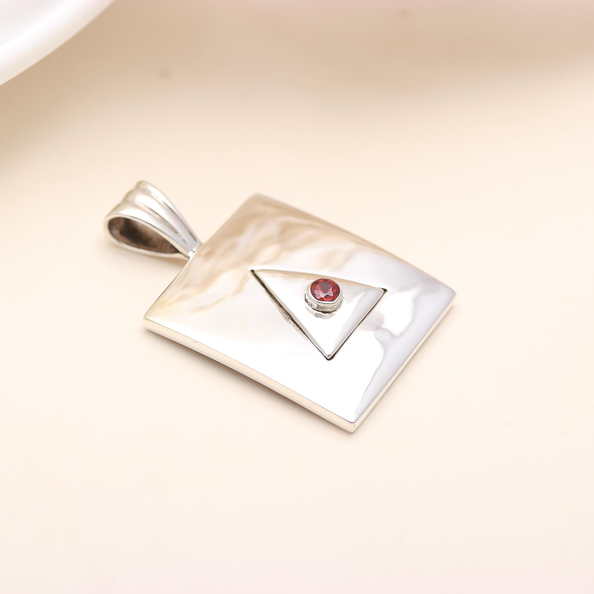 Enchanting Garnet Sterling Silver Pendant