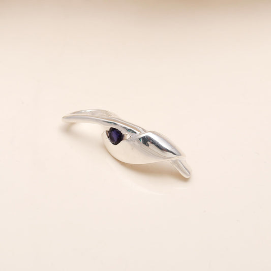 Blue Sapphire Silver Sterling Pendant