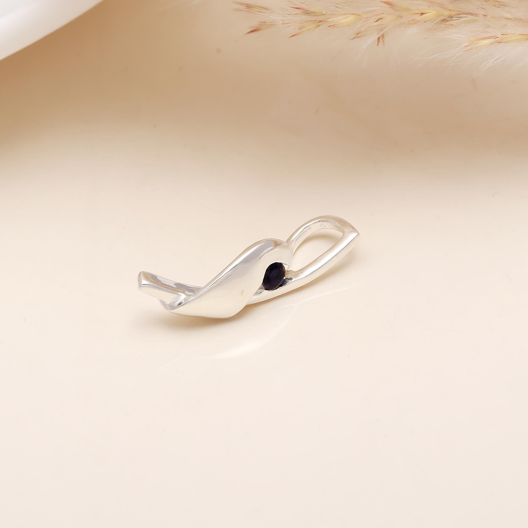 Blue Sapphire Silver Sterling Pendant