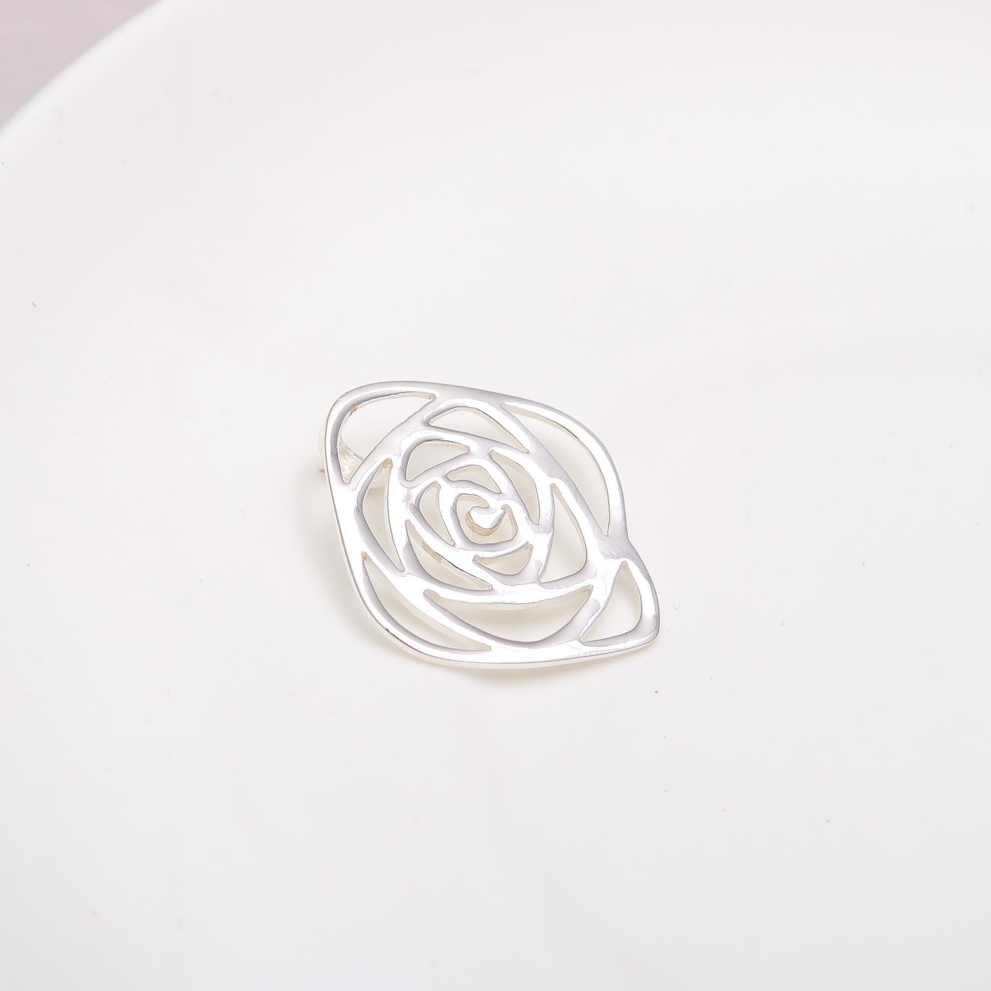 Sterling Silver Rose Petal Pendant