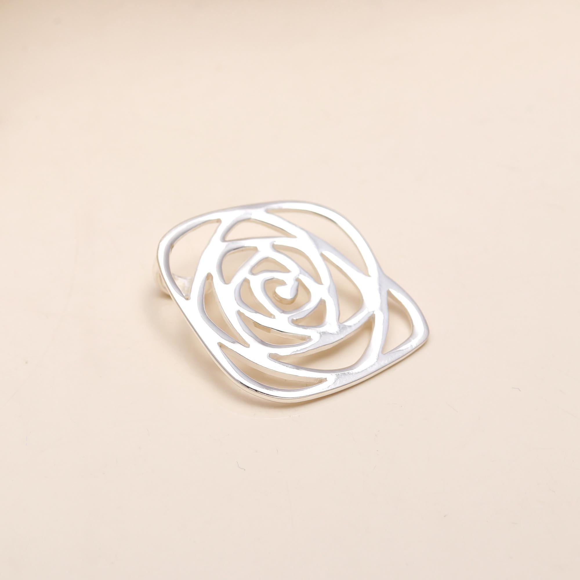 Sterling Silver Rose Petal Pendant