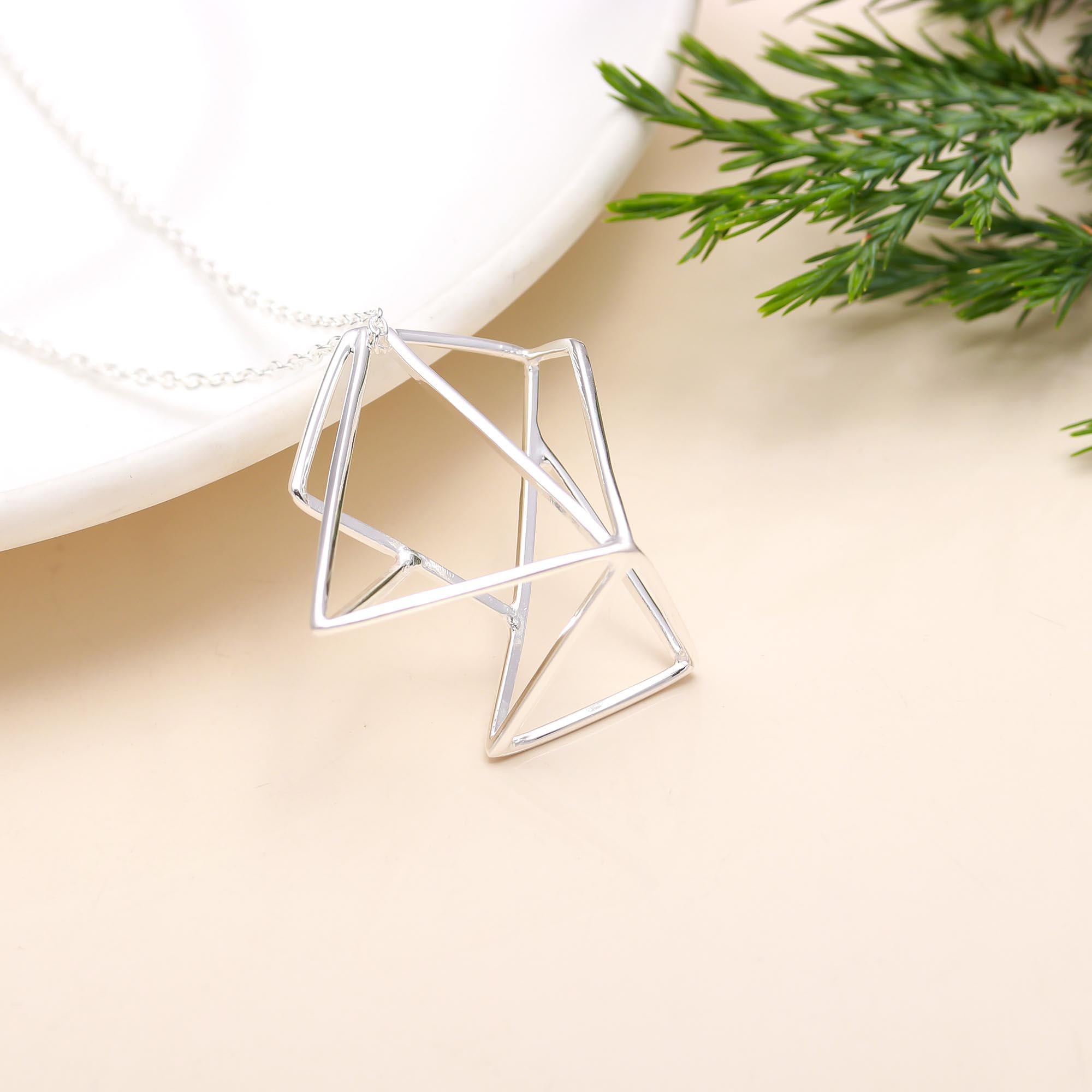 925 Sterling Silver Geometrical Necklace