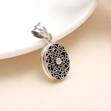 925 Sterling Silver Cutout Ornate Design Round Pendant