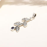 925 Sterling Silver Leaf Design Iolite Pandant