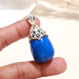 Blue Pendant Necklace With Sterling Silver Frame