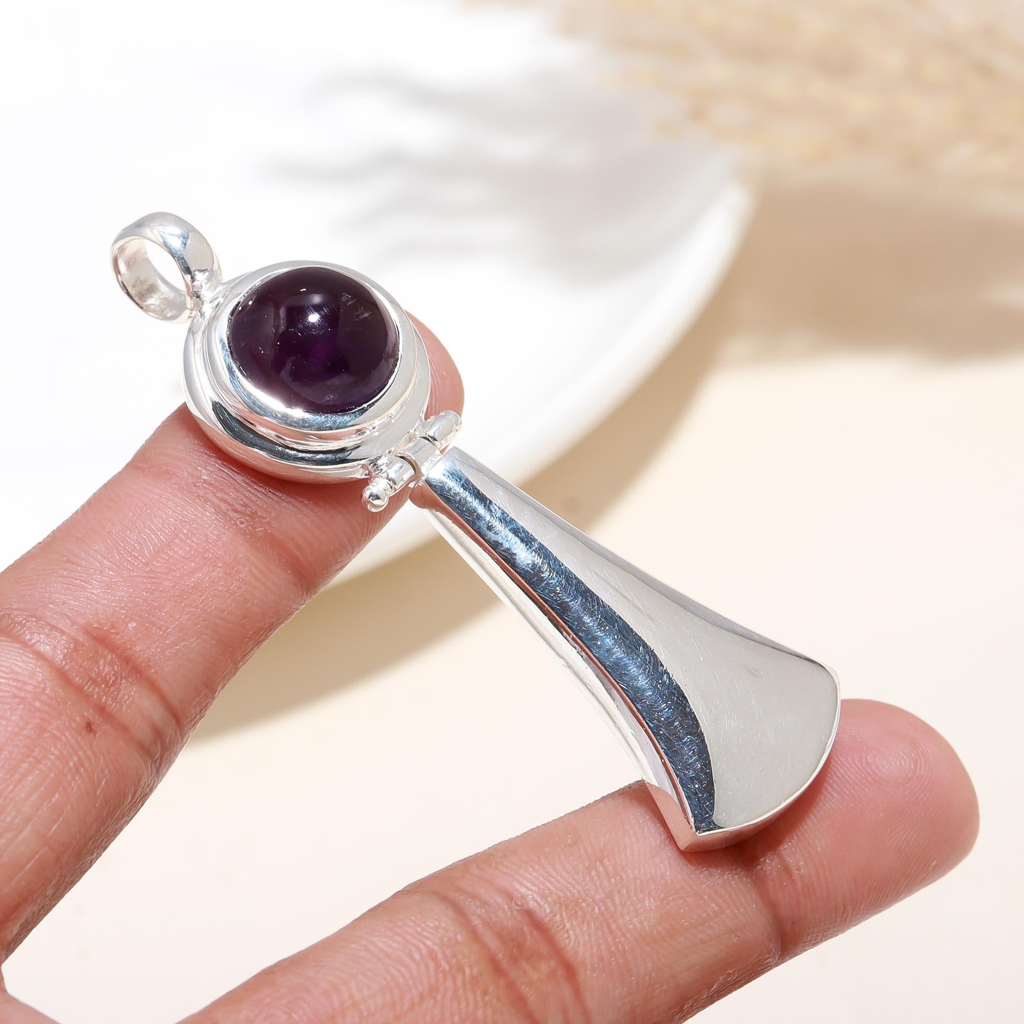 Amethyst Gemstone In 925 Sterling Silver Pendant
