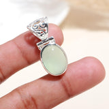 Green Chrysoprase Pendant Sterling Silver Pendant