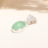 Green Chrysoprase Pendant Sterling Silver Pendant