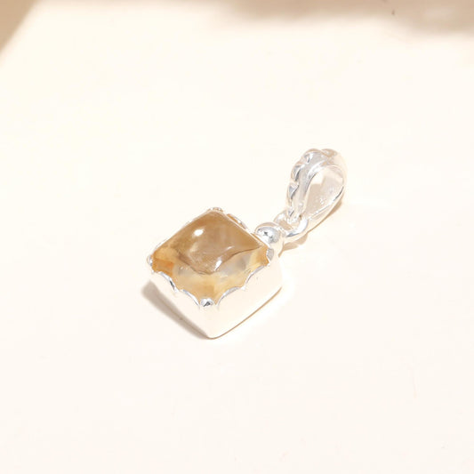 Natural Citrine Pendant in Sterling Silver